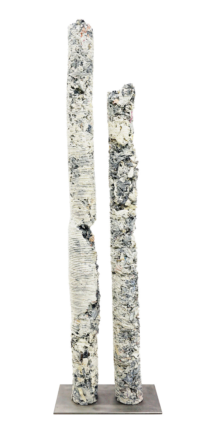 Helmut Lang -Untitled, 2015 Resin, pigment, mixed media, and steel 59.75 x 16 x 8 in (151.77 x 40.64 x 20.32 cm) Estimate $17,500 - $20,000