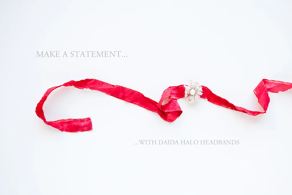 Heliotrope - Newborn/Child Halo Headband - Vintage Crimson - Photography Prop -