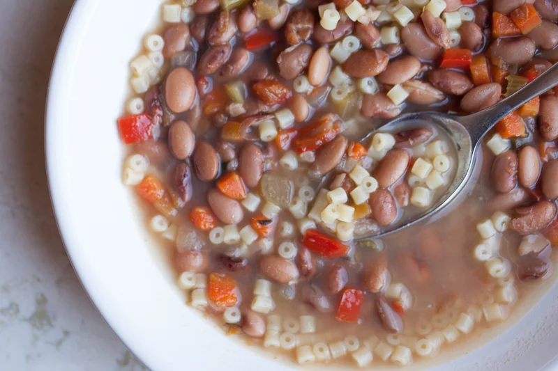 BEAN SOUP WITH A SIDE OF PASTA