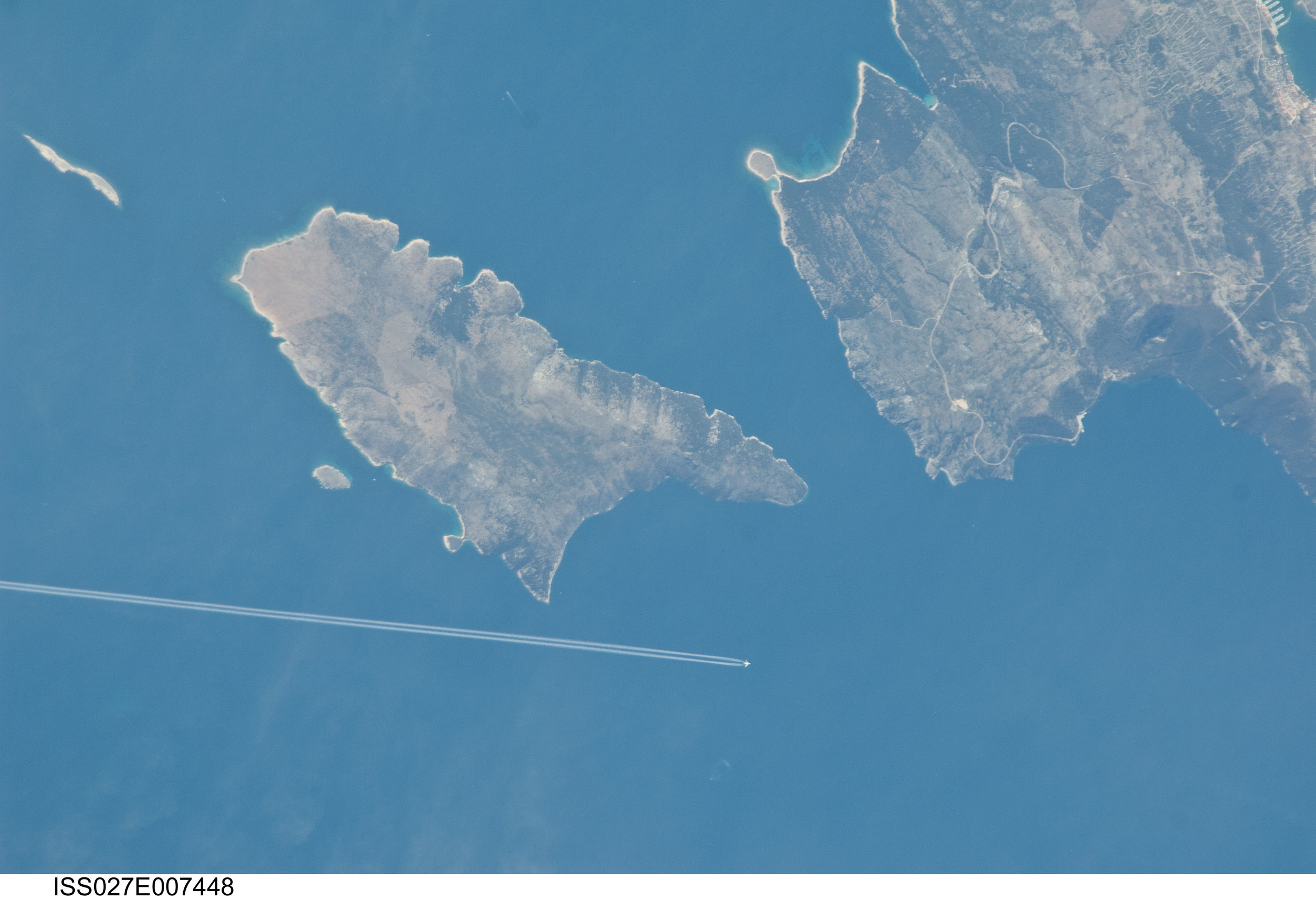 A jetlinee seen over Croatia. Credit" NASA