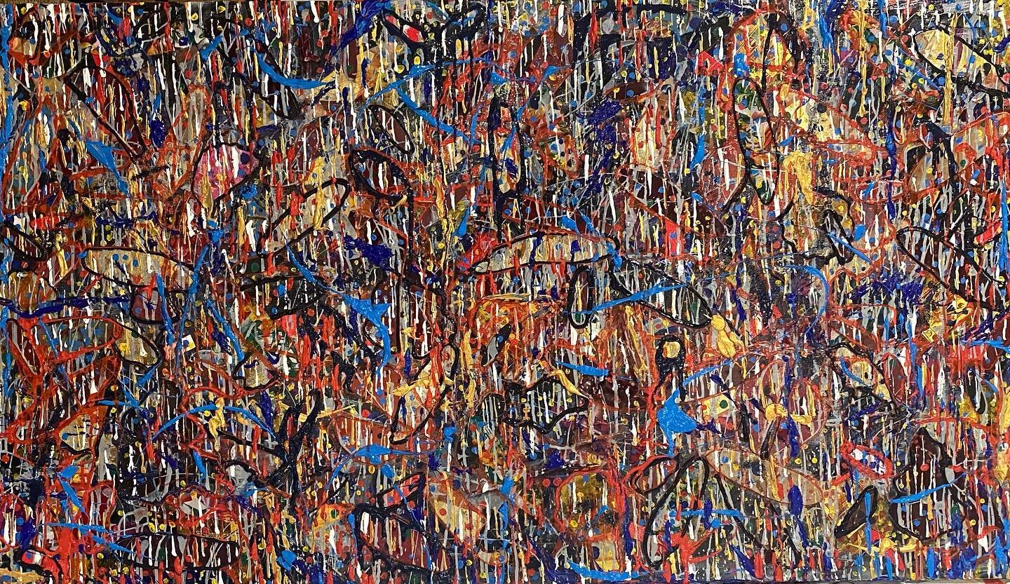 Basket #1 - Mixed Media on canvas #mixedmedia #foundobjects #colormixing #abstractart #abstractpainting #artistinchina #internationalart
