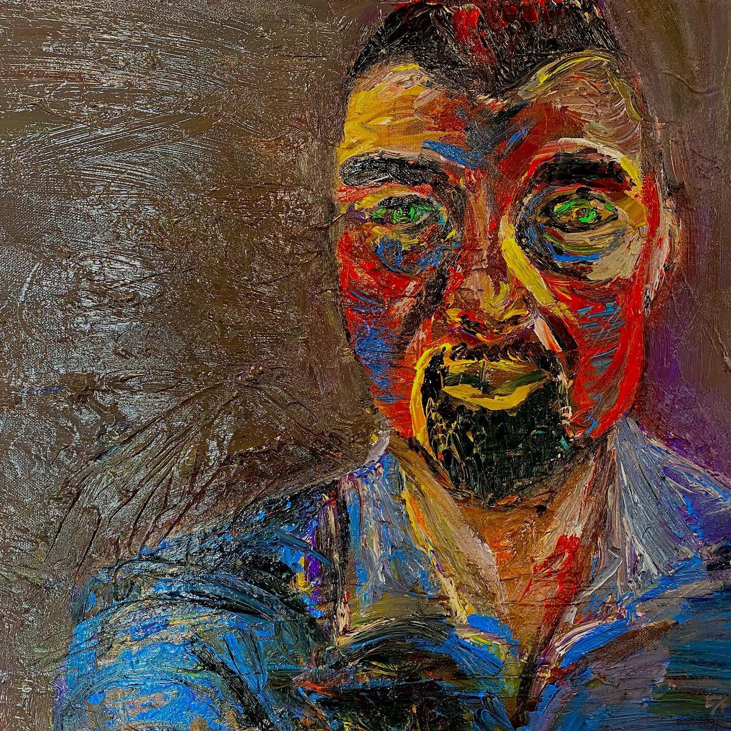 Quick Self Portrait #selfportrait #abstractpainting #fauvistcolor #acrylicpainting