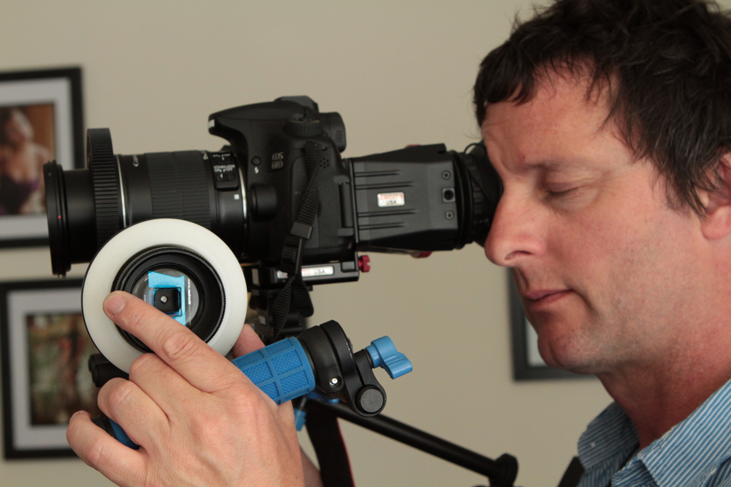 Zacuto mount on a RedRock handheld rig