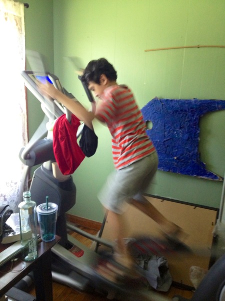 Mowgli working up a sweat
