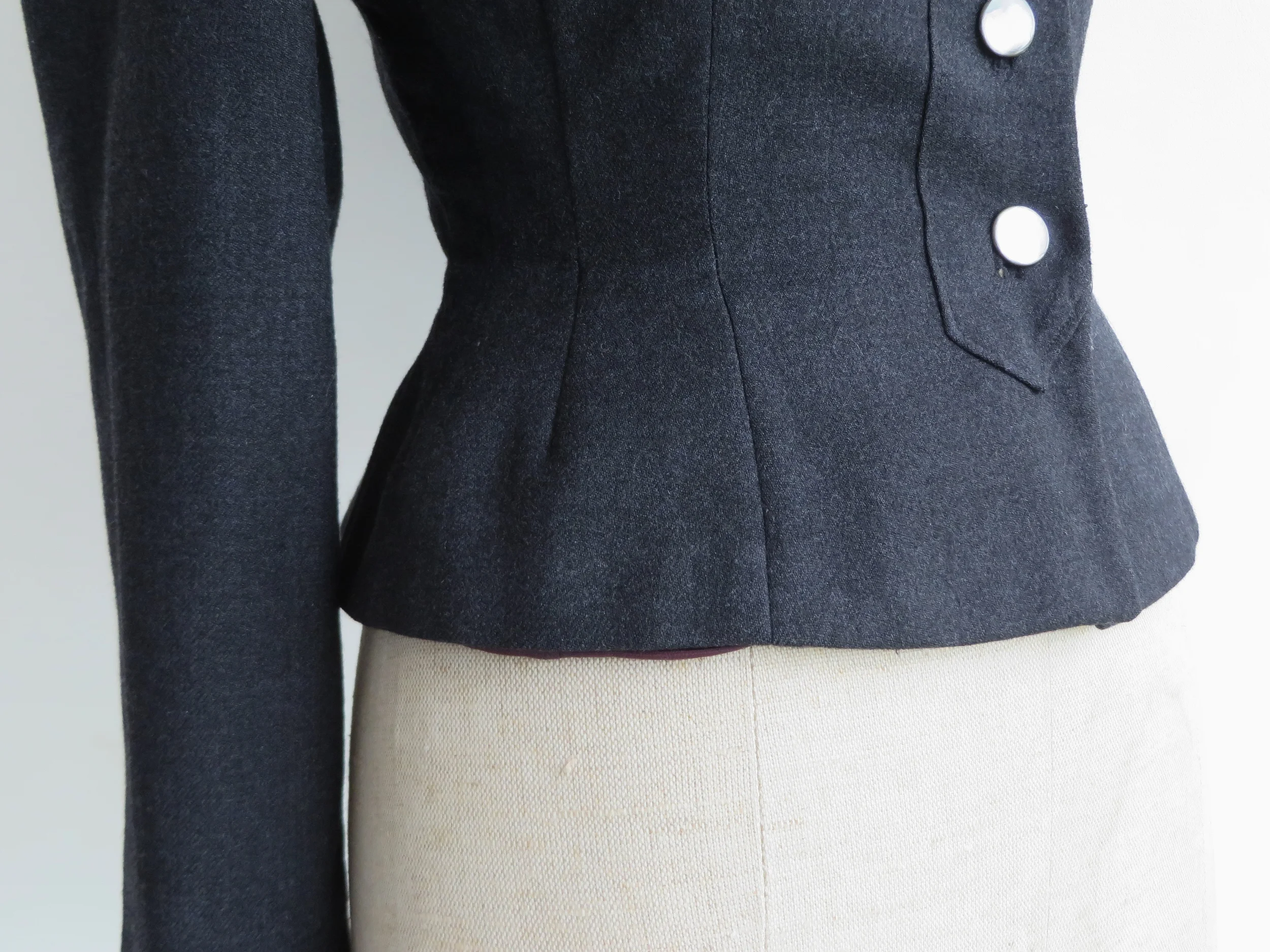Vintage 1950's wool jacket with shell buttons by Hyde Park
