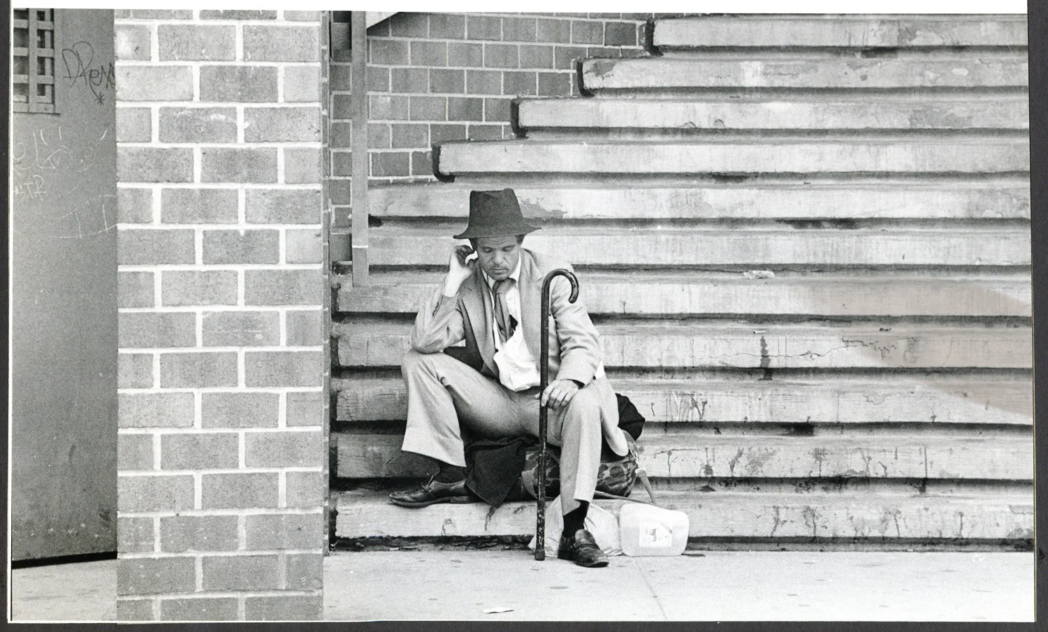 Contemplation, steps Independence Plaza, Tribeca