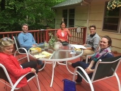 The deck at the Big Oak Psychotherapy Training Institute allows for feedback in small groups during consultation hours.