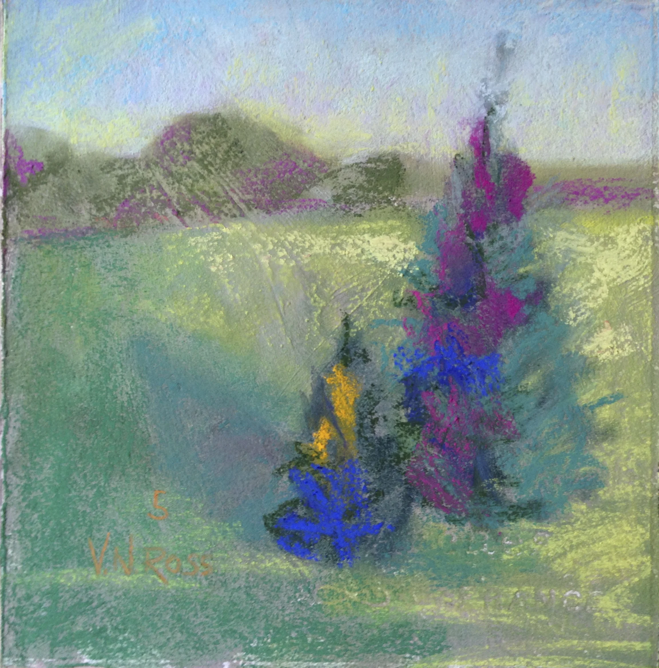 #5 Over and Over Again 7.5" x 7.5" Pastel © V.N.Ross