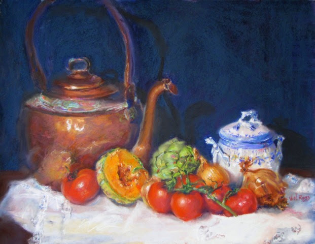 Leslie B. DeMille does a still life demo in oil