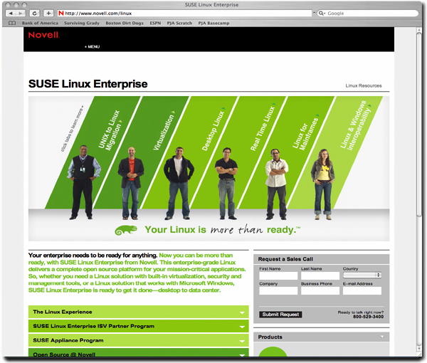Novell Linux website