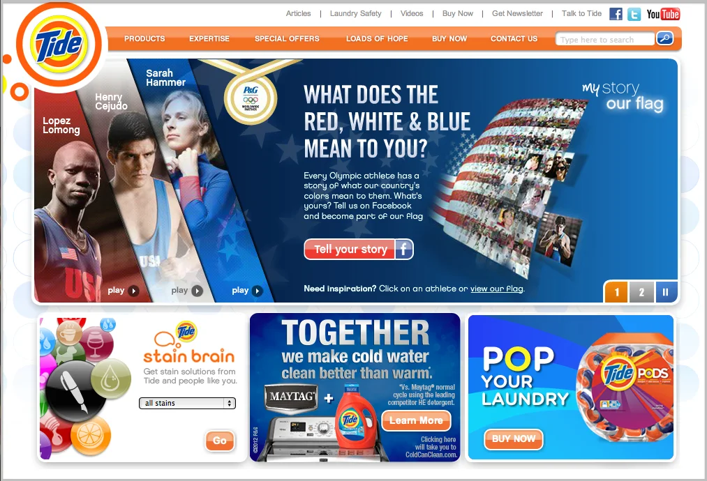 Tide.com home page