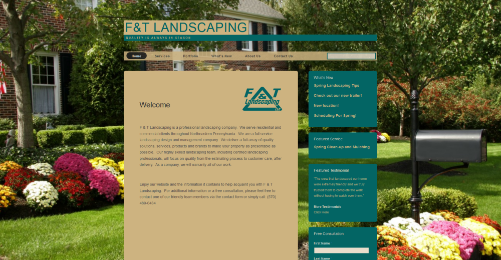 F and T Landscaping Website