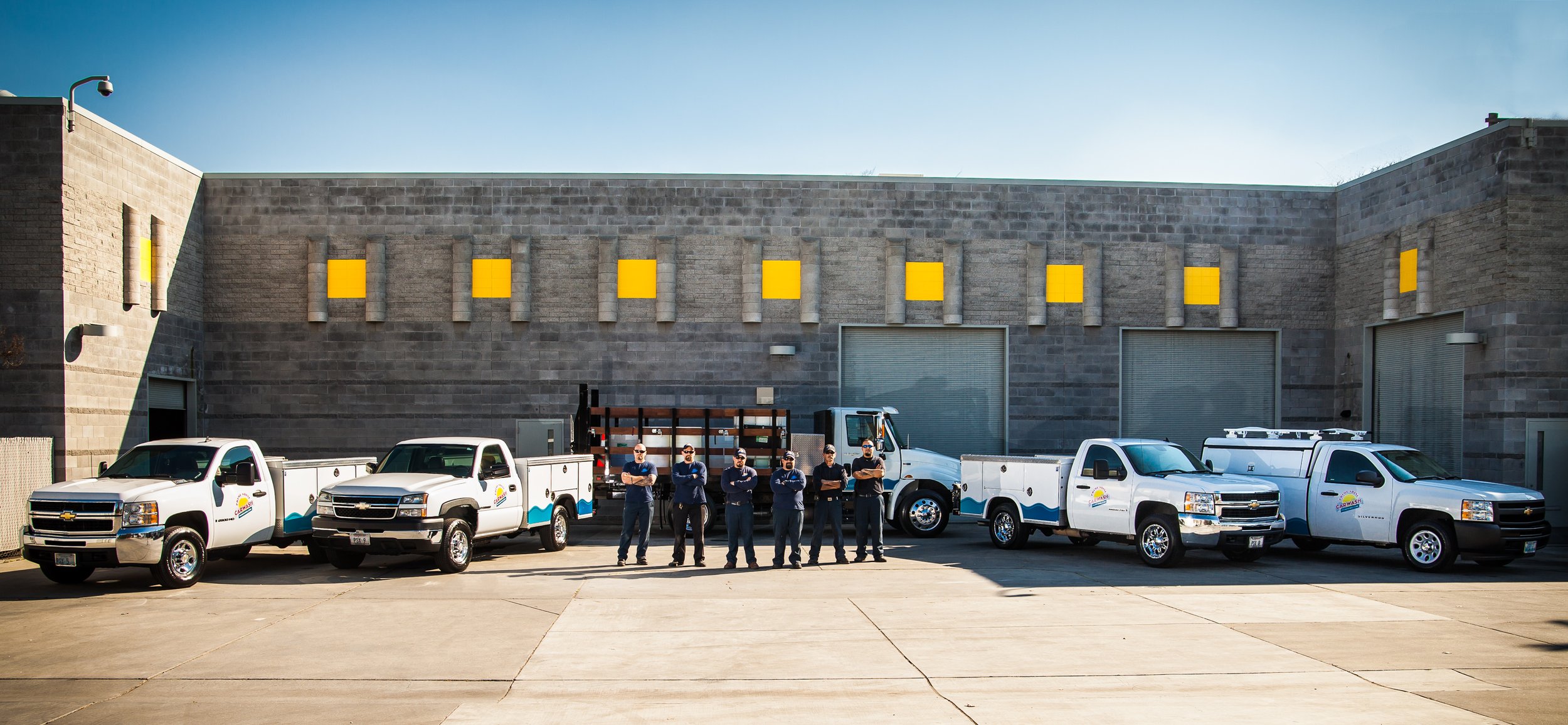 Photo of Prime Shine Car Wash's maintenance team. Shot for Prime Shine Car Wash, Modesto, CA