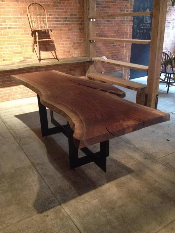 Live edge black walnut dining table