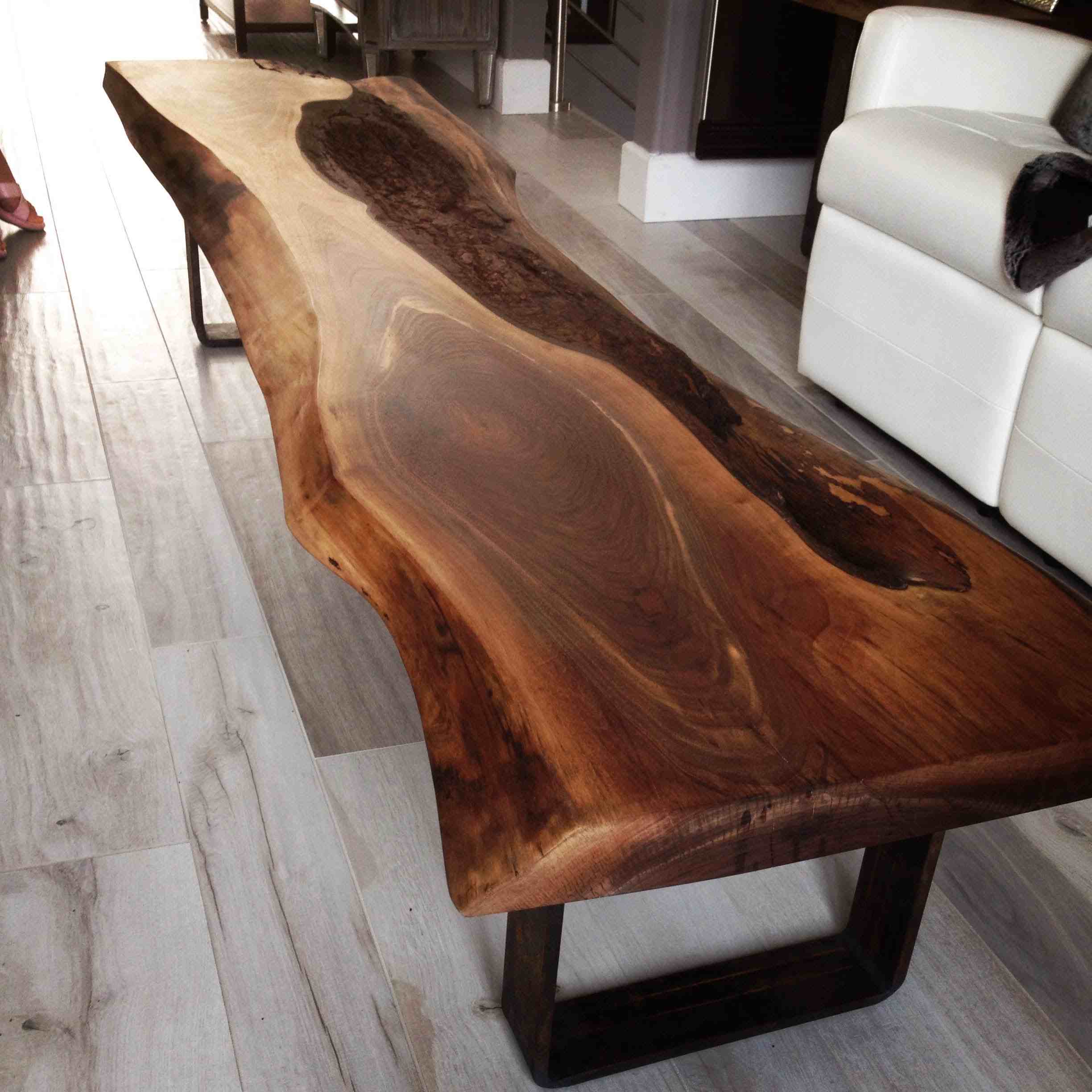 Live edge black walnut coffee table