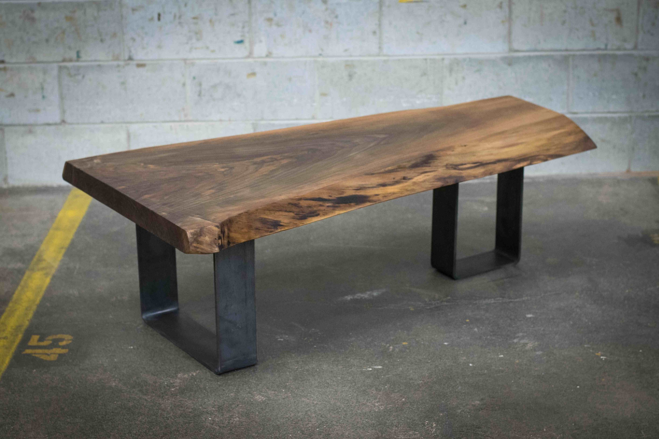 Live edge black walnut coffee table