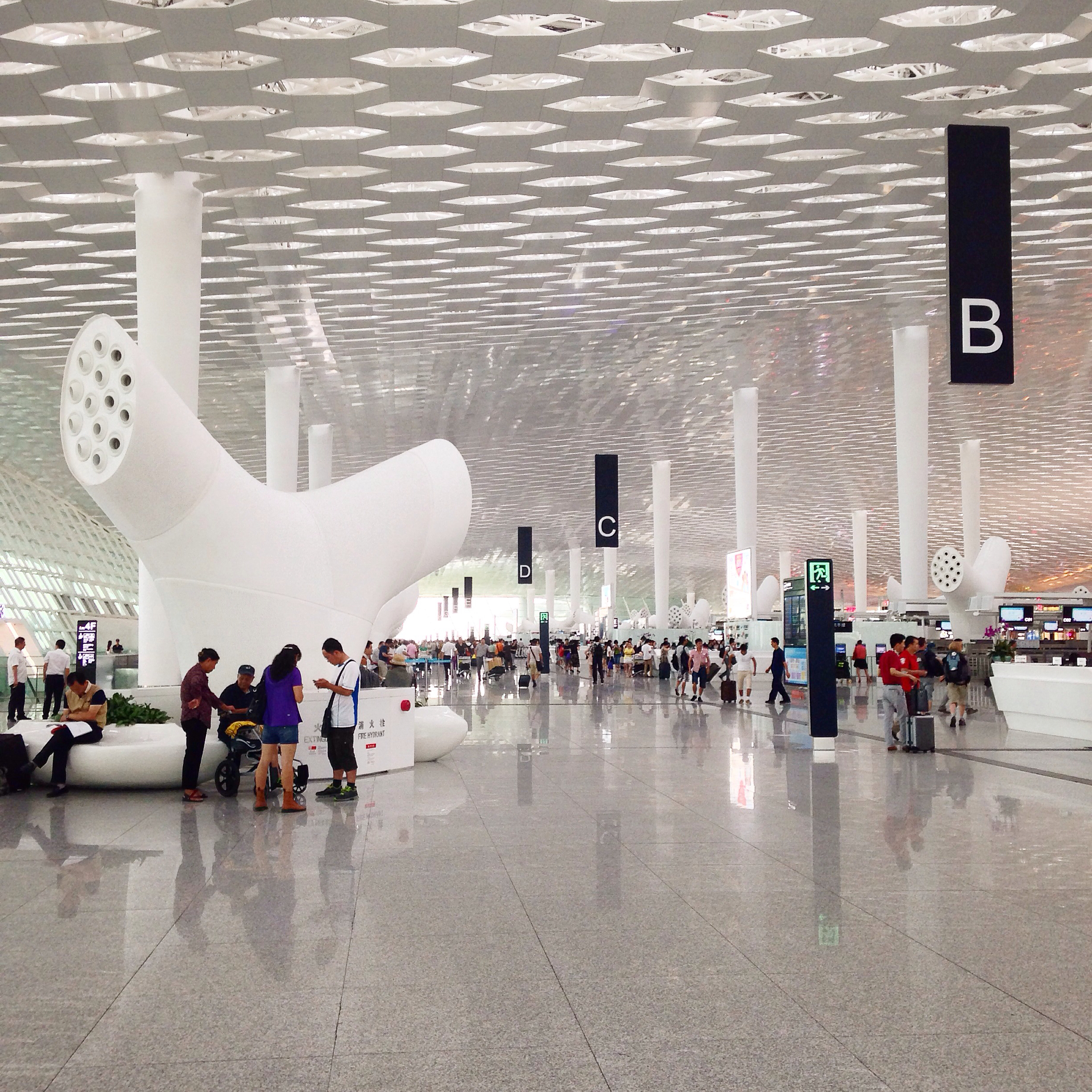 A futuristic airport greets visitors to Shenzhen