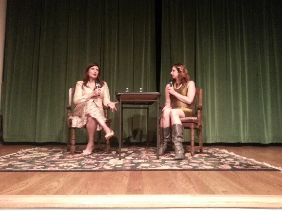 The lovely and eloquent Cyan James interviewing me last night at the Words on Water Festival