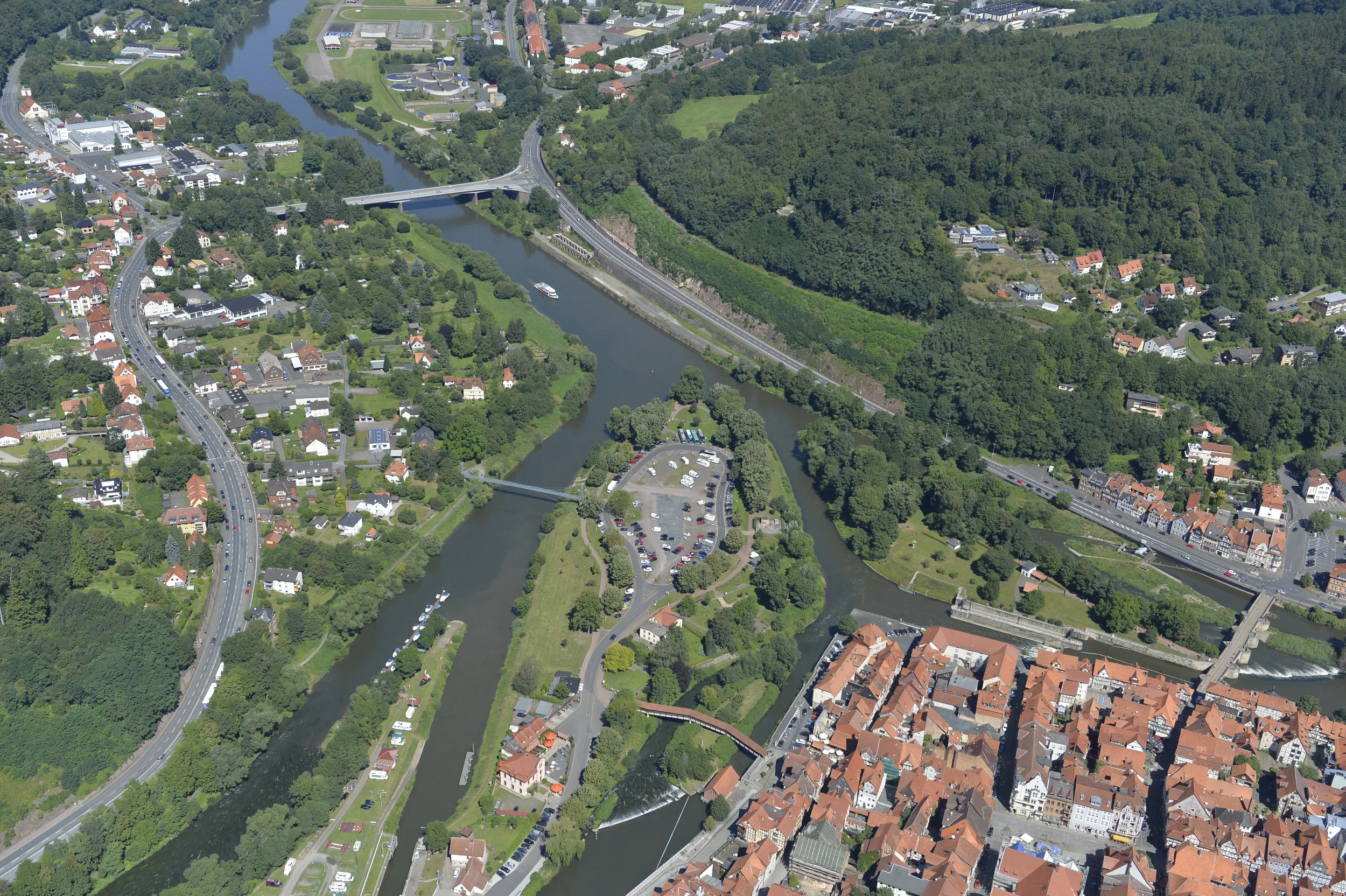 Die Weser von oben