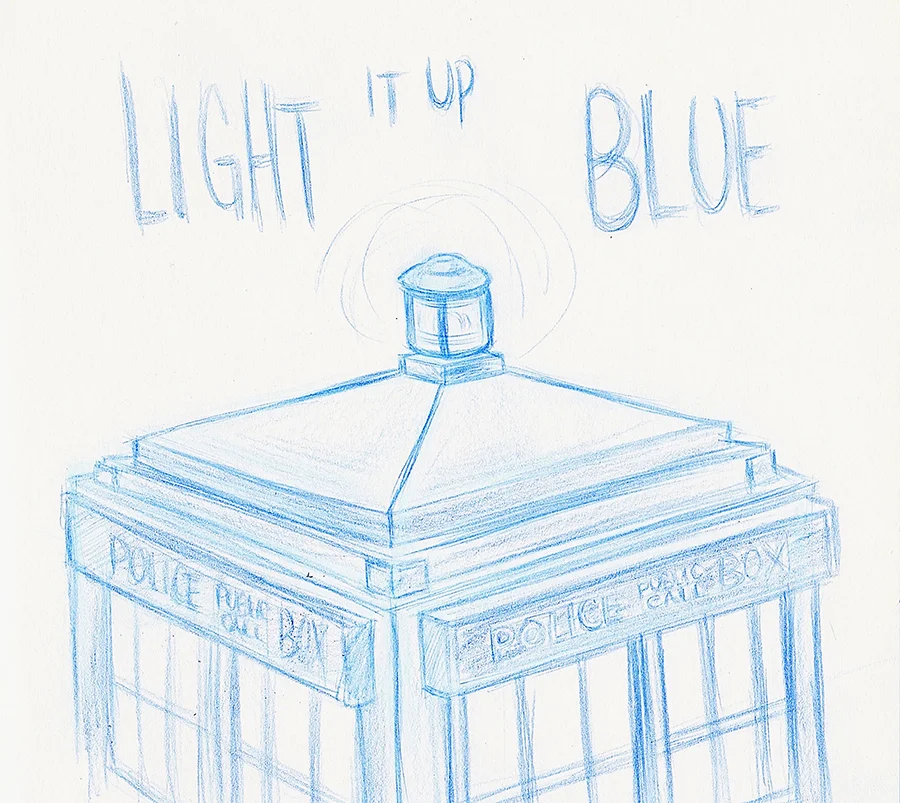 Light it Up Blue Day 1 TARDIS