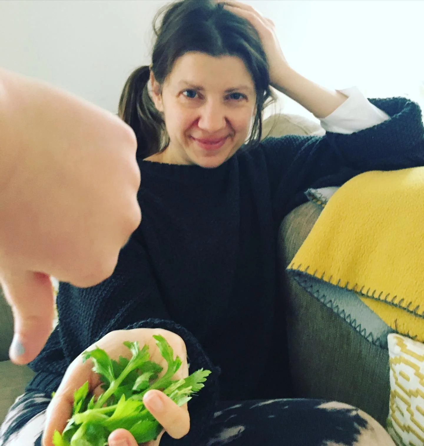 To eat the celery leaves or not? I say yes. My child says no. Personally I think they&rsquo;re better chopped and mixed in/sprinkled on something than eaten as part of a raw celery stick experience but I&rsquo;m open to change. 

Not only do they hav