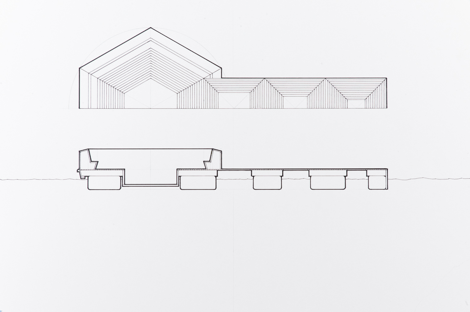 Section view, east/west