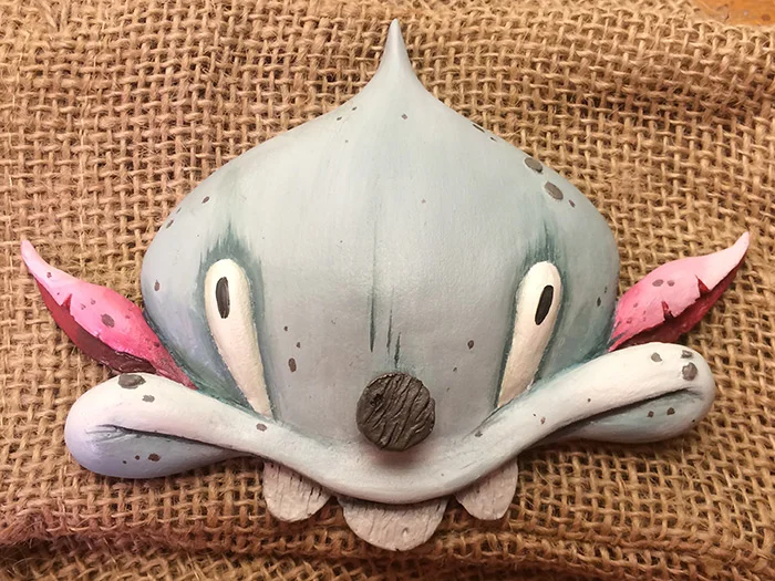 5.5 x 4.25 crylic + oil on cast resin