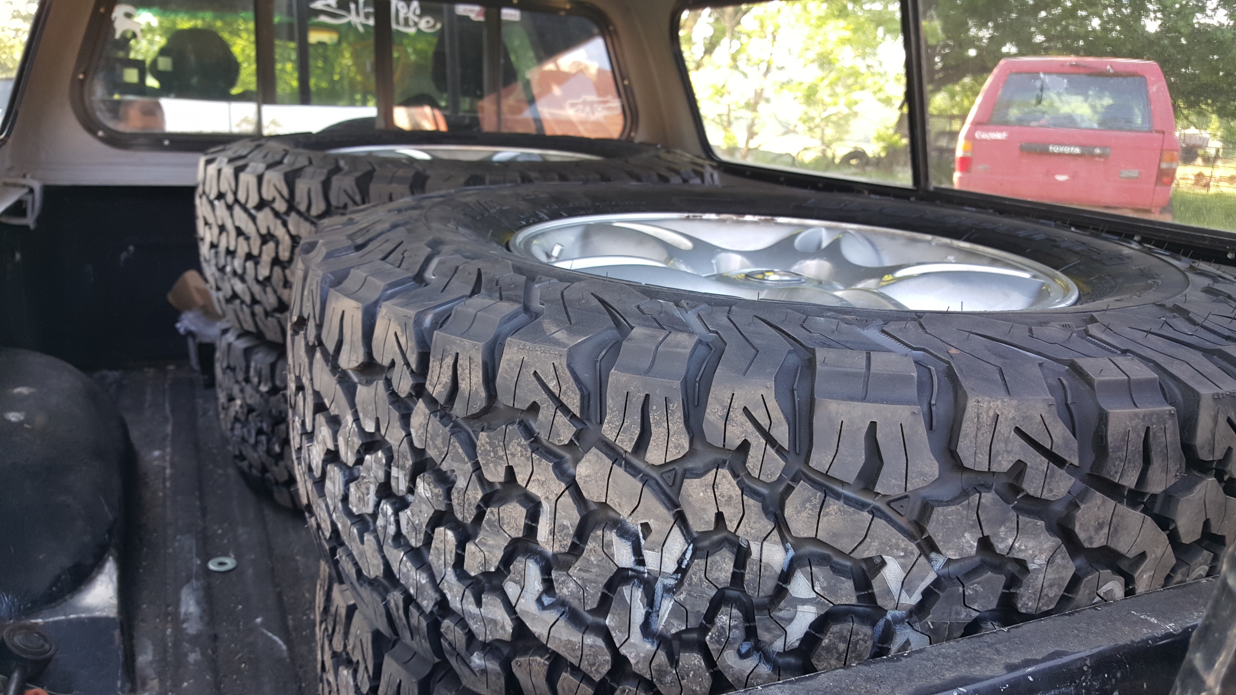 A good snug fit in the back of the Tacoma.