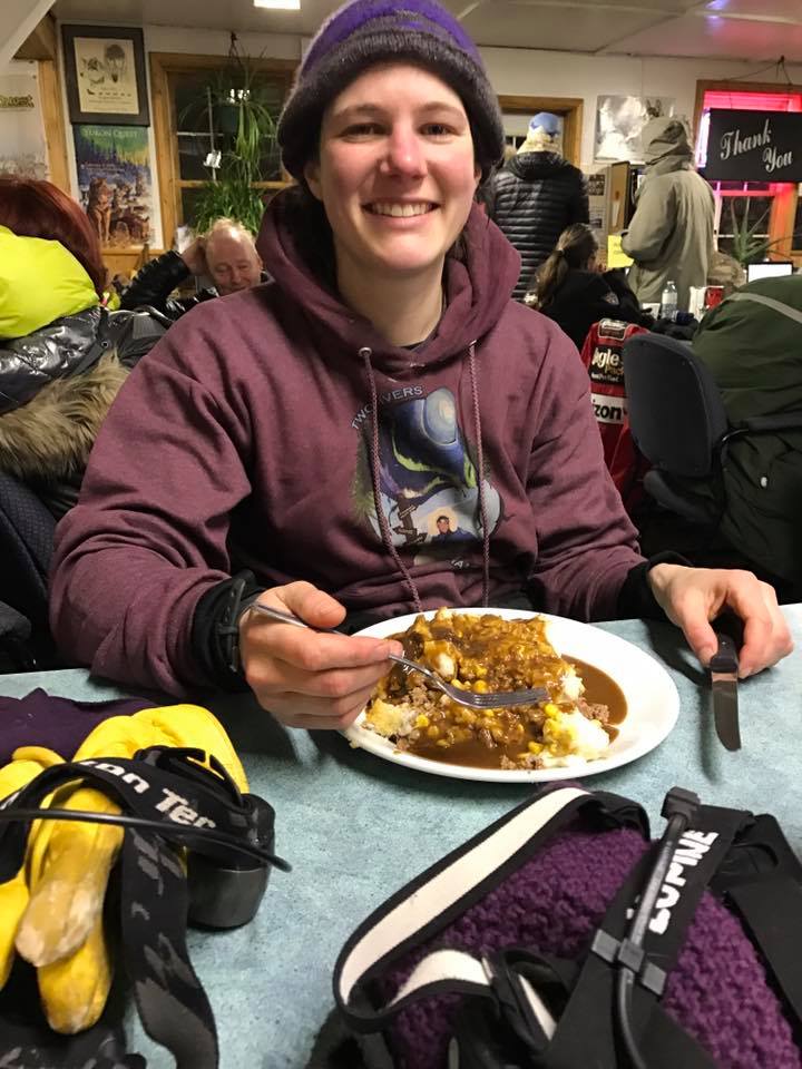 Ryne enjoying a breakfast for champions, 3:45 AM this morning. Soon after Ryne left with 14 excited pups ready to get back on the trail.
