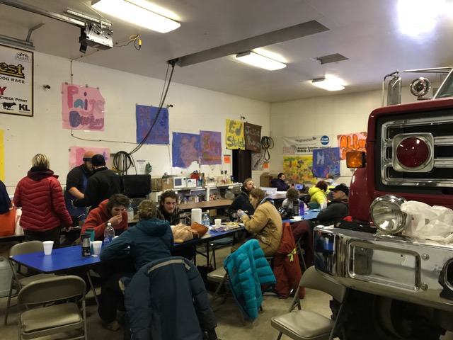 Firehouse in Circle opens their doors for the mushers, handlers, and media.