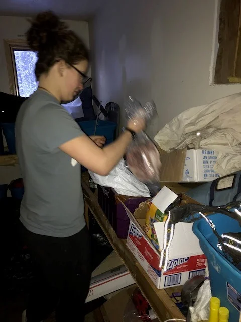 Liz packing more snack packs!