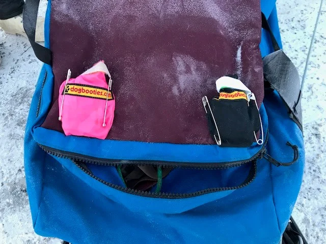 The tracker in the black bag is just to track, while the tracker in the pink bag has the "SOS" button, also.