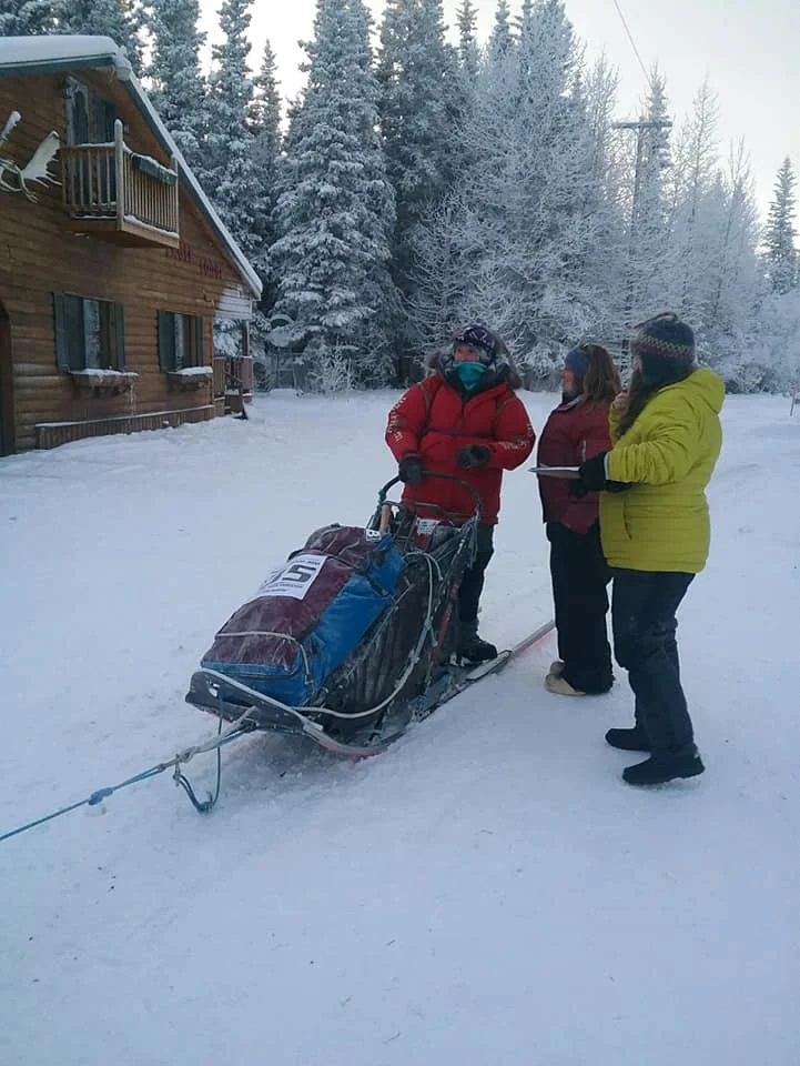 Kalyn arriving in the first checkpoint.