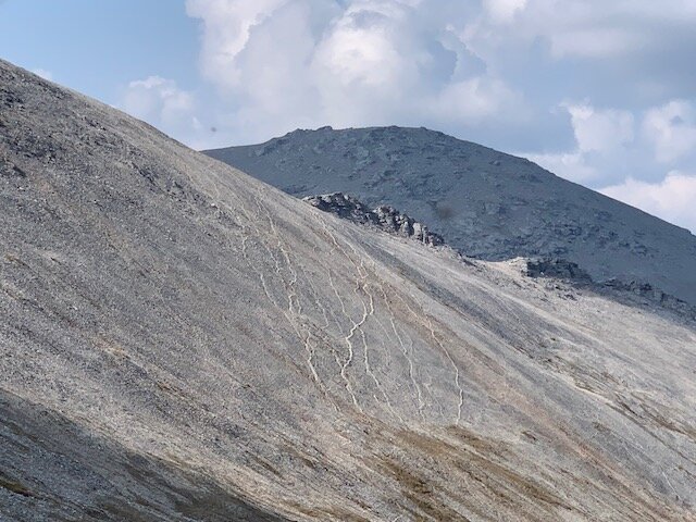 Game trails up the mountainsides.
