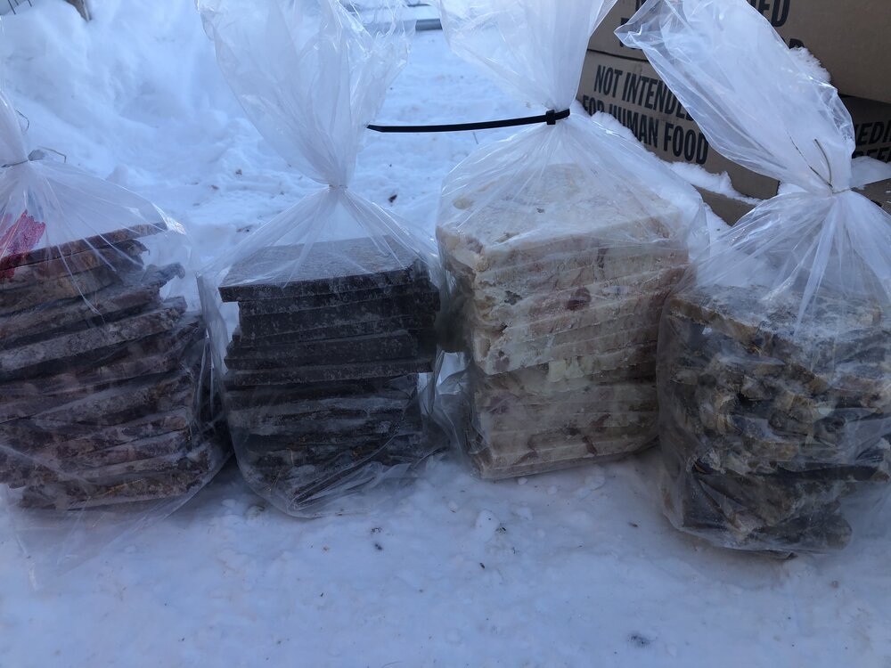 Beef, Beaver, Chicken Skins, Fish