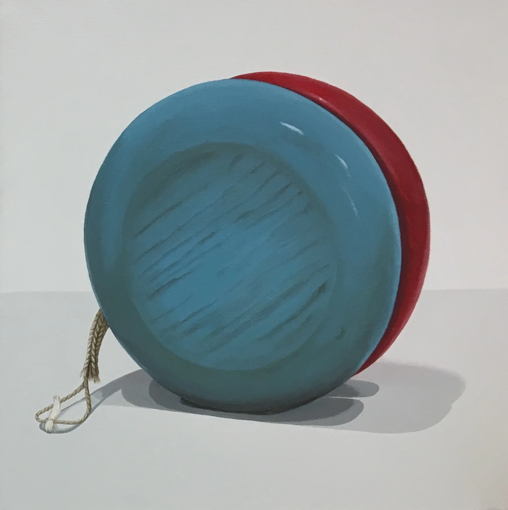 Potential The yo-yo was first noted in history in 500BC and is thought to originate in China. Over America's history the yo-yo has become a well loved iconic toy. This piece is a wonderful companion piece to Expanded. acrylic on gallery wrapped canvas. 12" x 12" (1.5" depth). SOLD