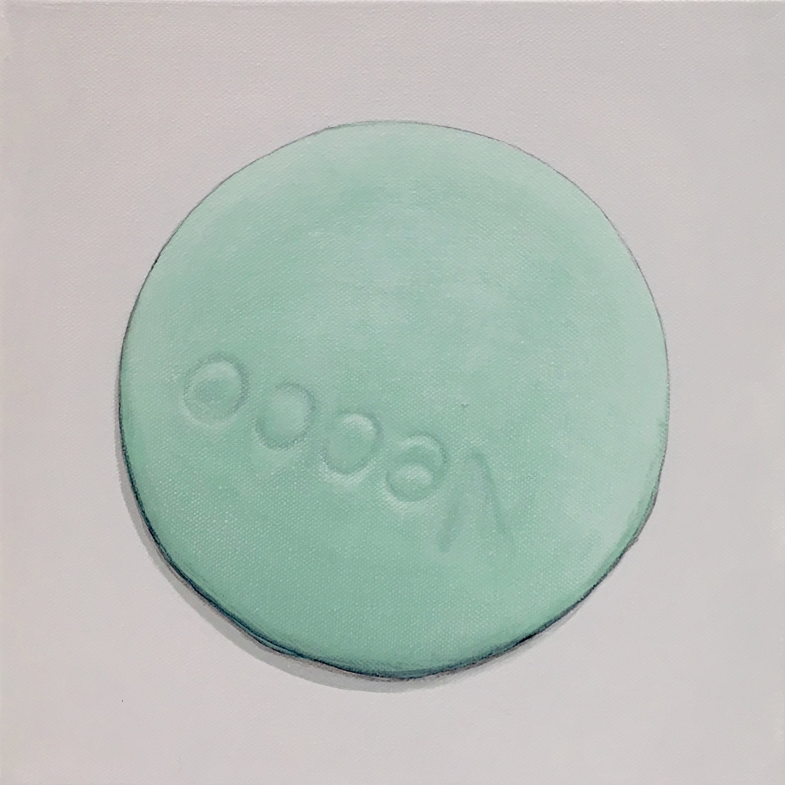 Minimalist Neccos: Lime A geometric abstraction of The Original Candy Wafer, an American Classic, the Necco Wafer, in lime flavor. Acrylic painting on 10” x 10” gallery wrapped canvas, ready to hang. $310