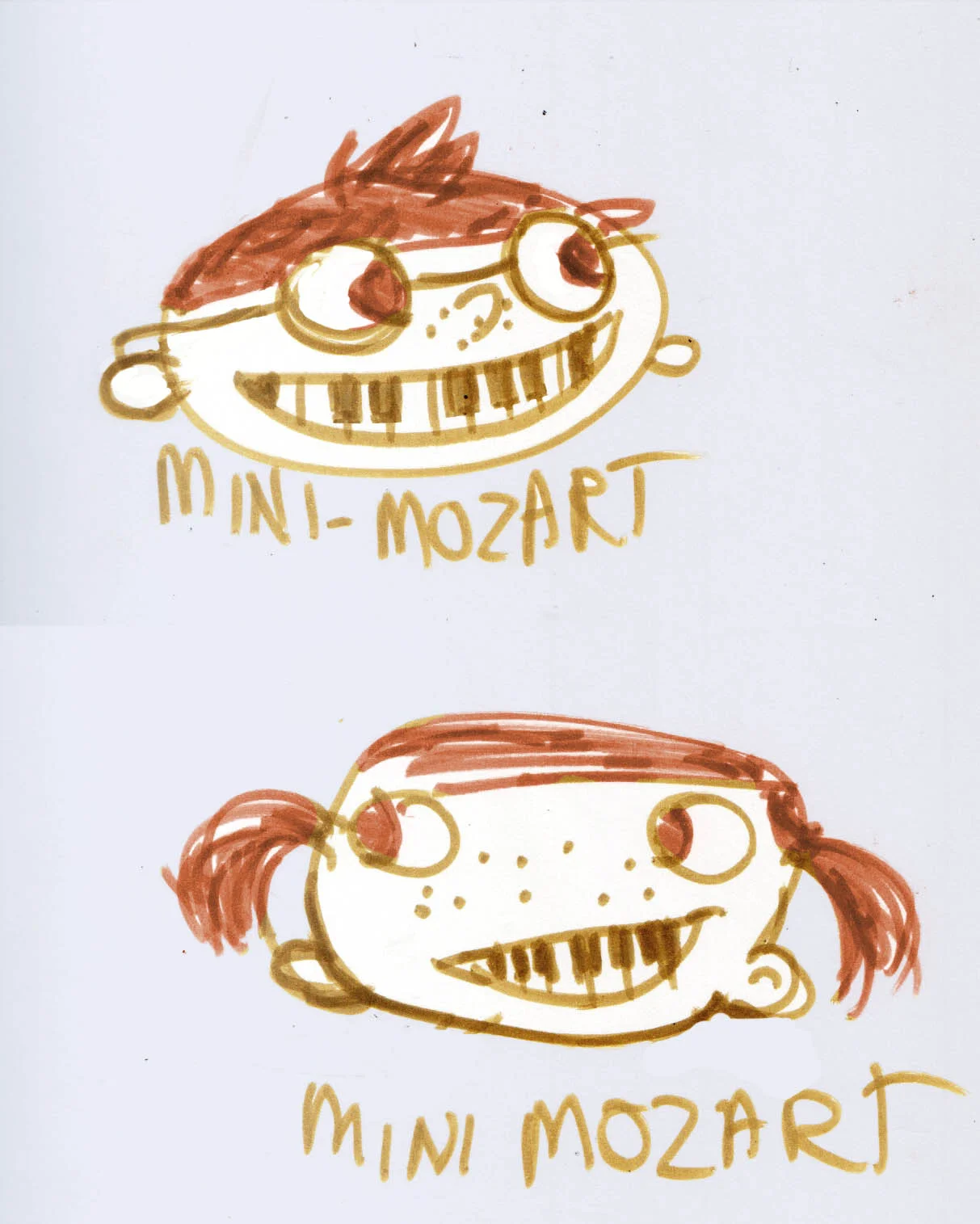 2 sketches of the same idea. Piano smile