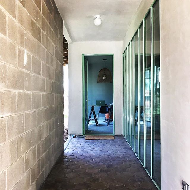 Temporary office set up at our almost finished Casita project. Love the colors and textures here. Too much?  Whatcha think?