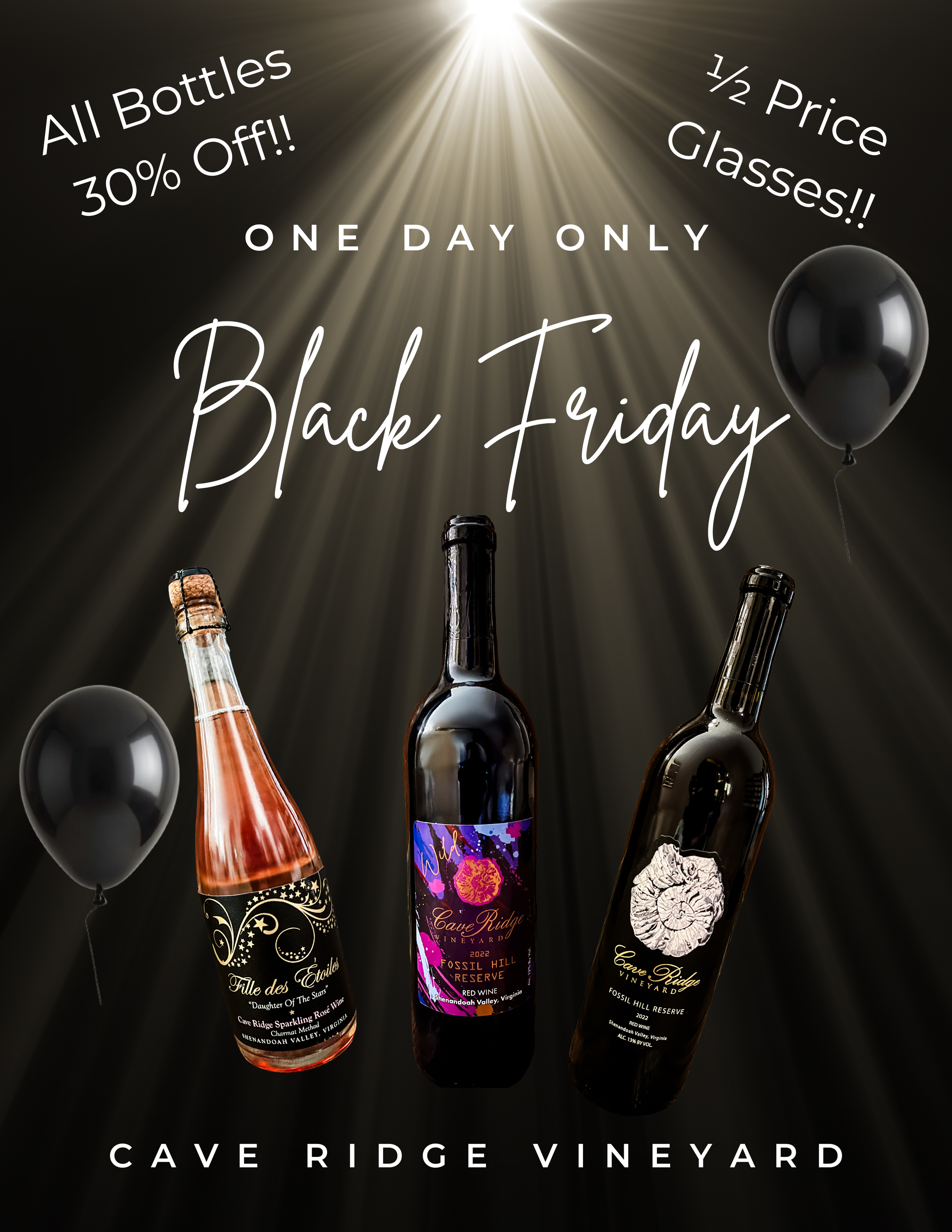 Black Friday- 1/2 Price Glasses &amp; 30 % Off Bottles! + Live Music &amp; Full Food Menu
