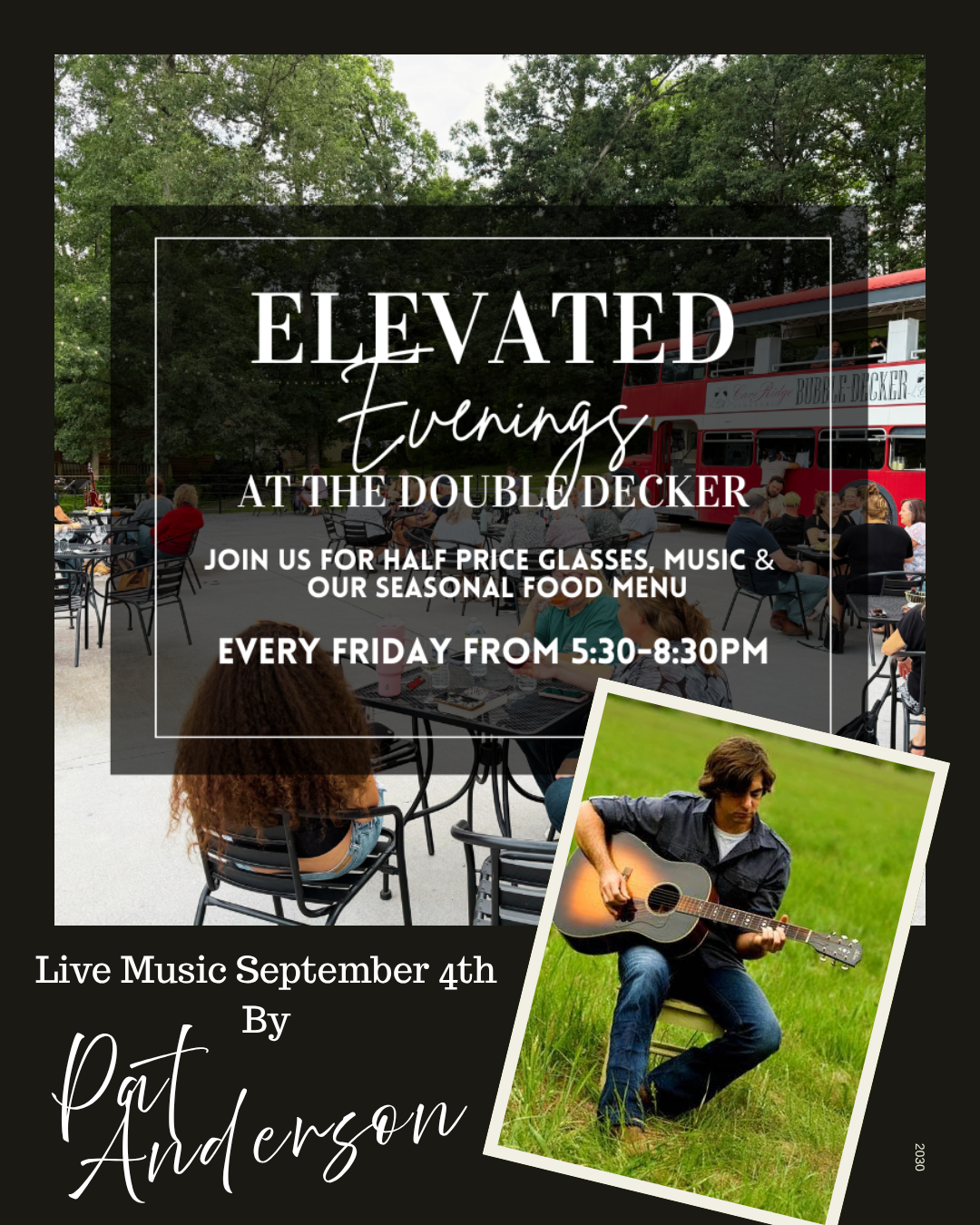 Live Music- Pat Anderson-Elevated Evenings at the Double Decker
