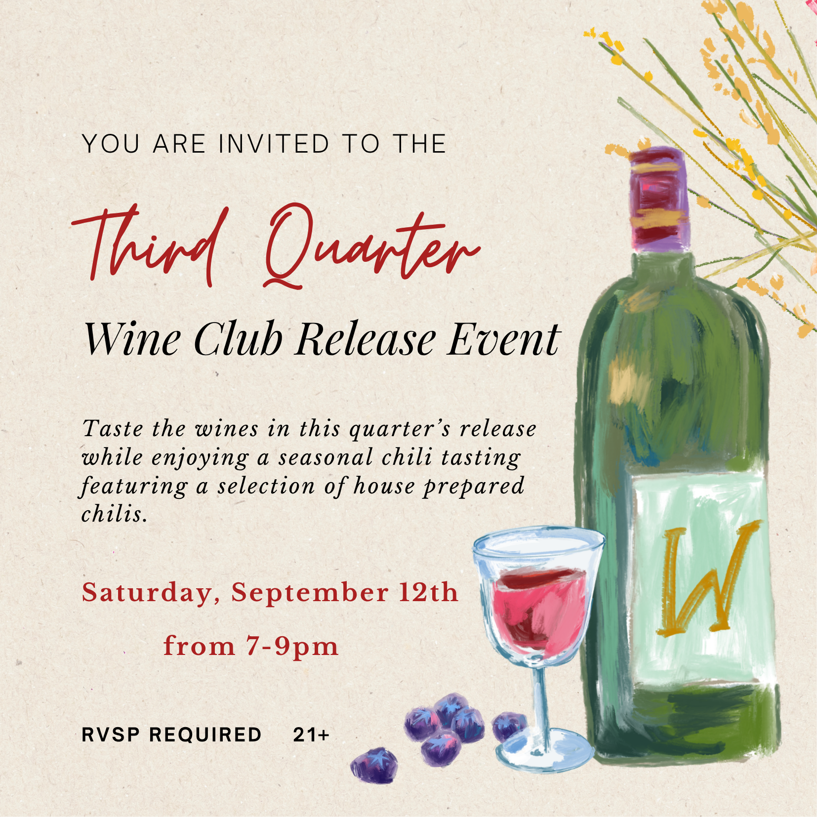 Wine Club 3rd Quarter Release Event