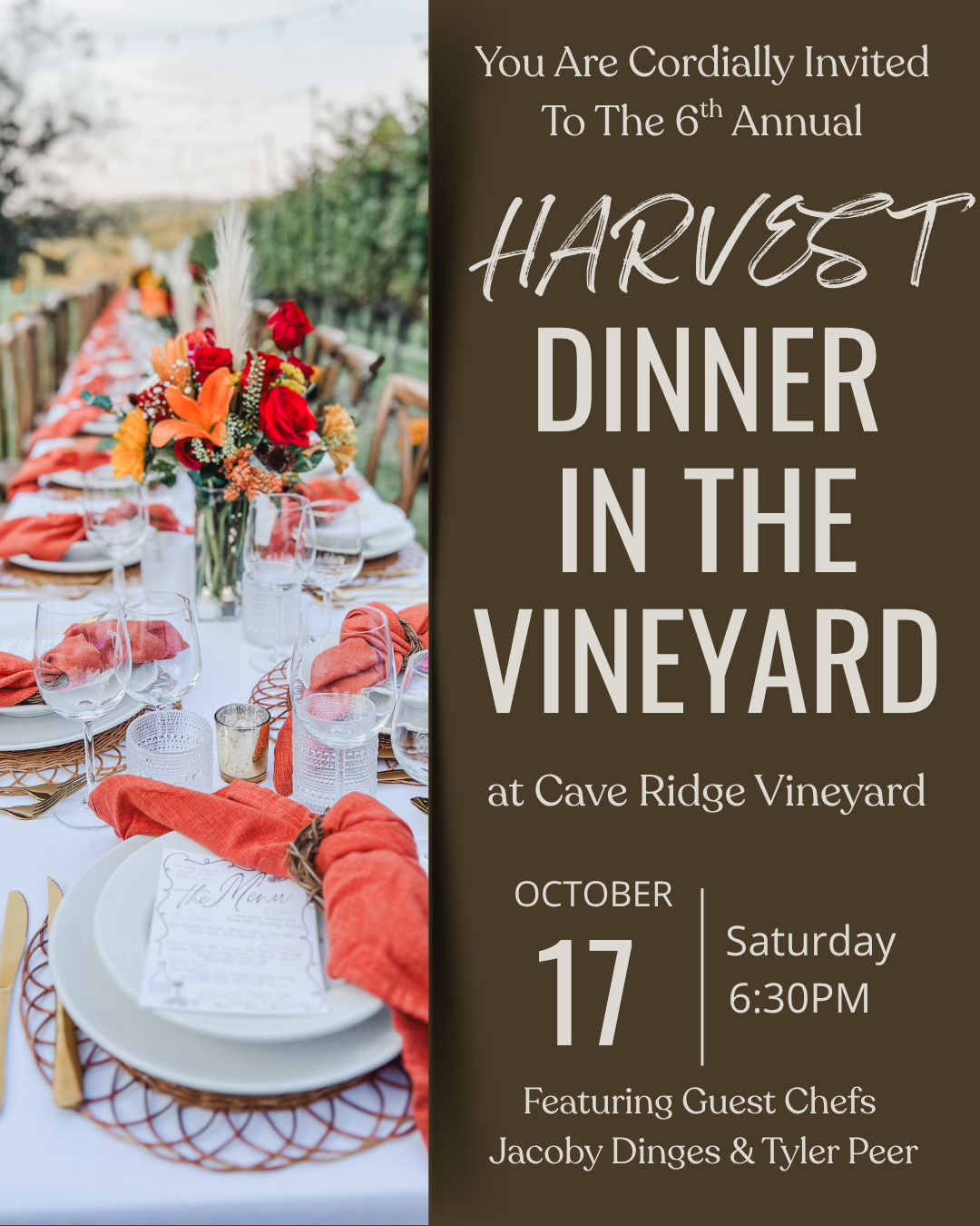 6th Annual Harvest Dinner In the Vineyard