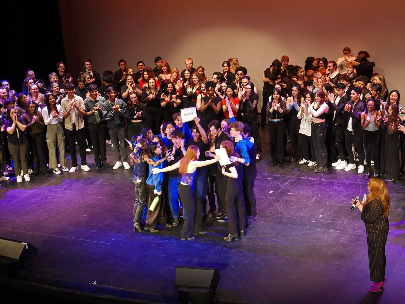 we are so excited to share that we placed first at our ICCA Great Lakes QF!! in addition, a huge congratulations goes to @sadie_fridley for winning Outstanding Arrangement for Movement, @yaranasrr for Outstanding Soloist on October Sky, and @luisomar