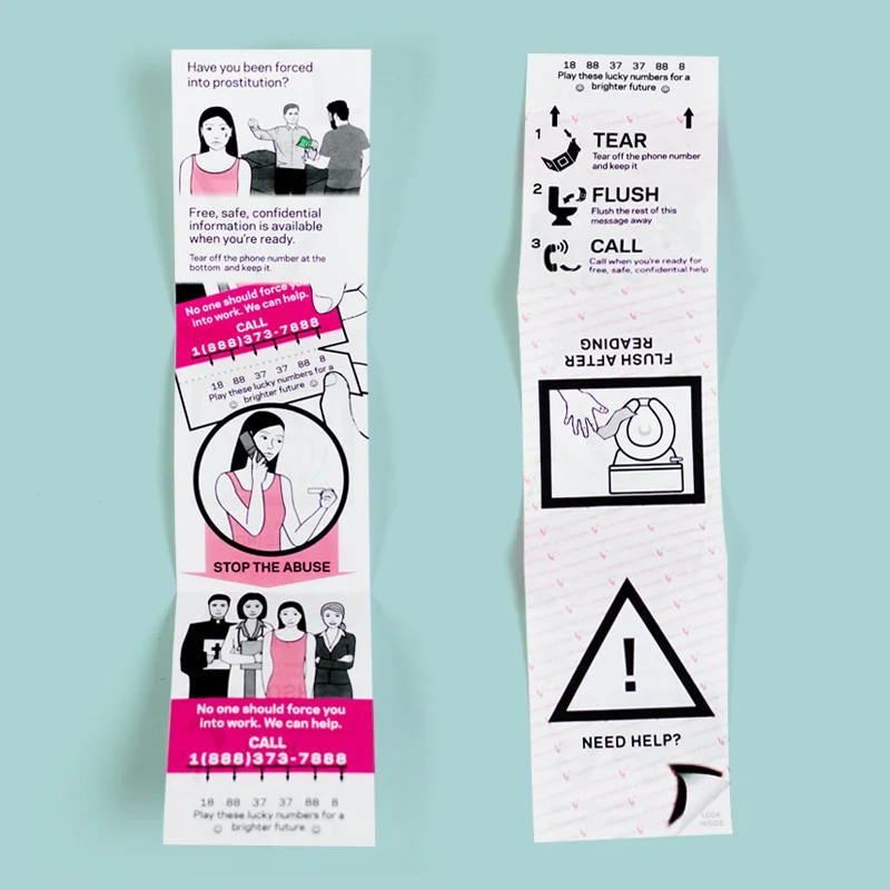 Instructions are printed on paper inserts that are water-soluble so that users can easily and safely dispose of information.