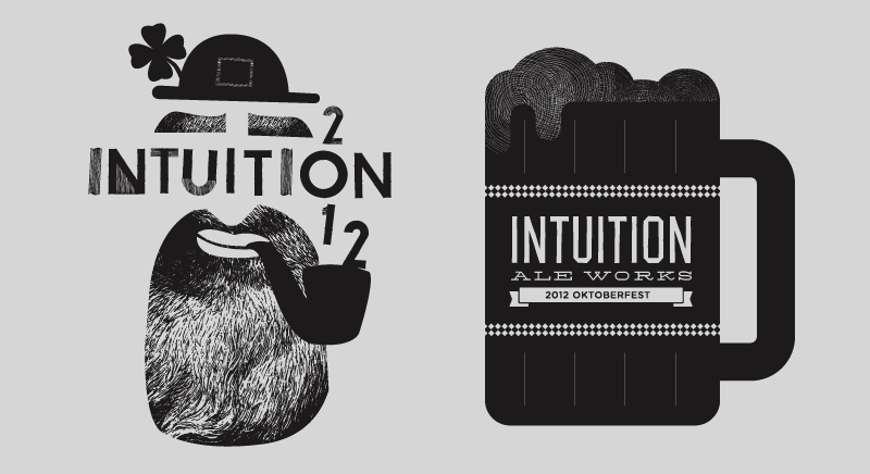 These illustrations were used on t-shirts sold at Intuition Ale Works in Jacksonville, FL.