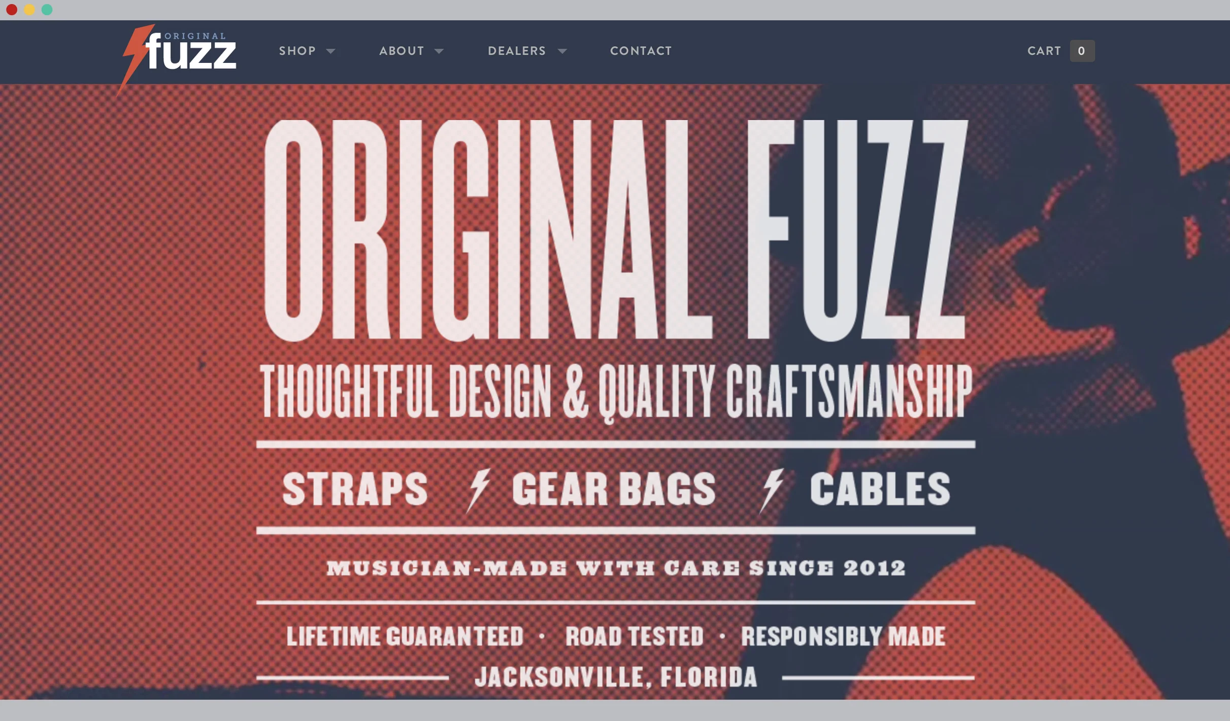 Homepage design inspired by hand-made vintage gig posters. Co-designed with Dennis Eusebio .
