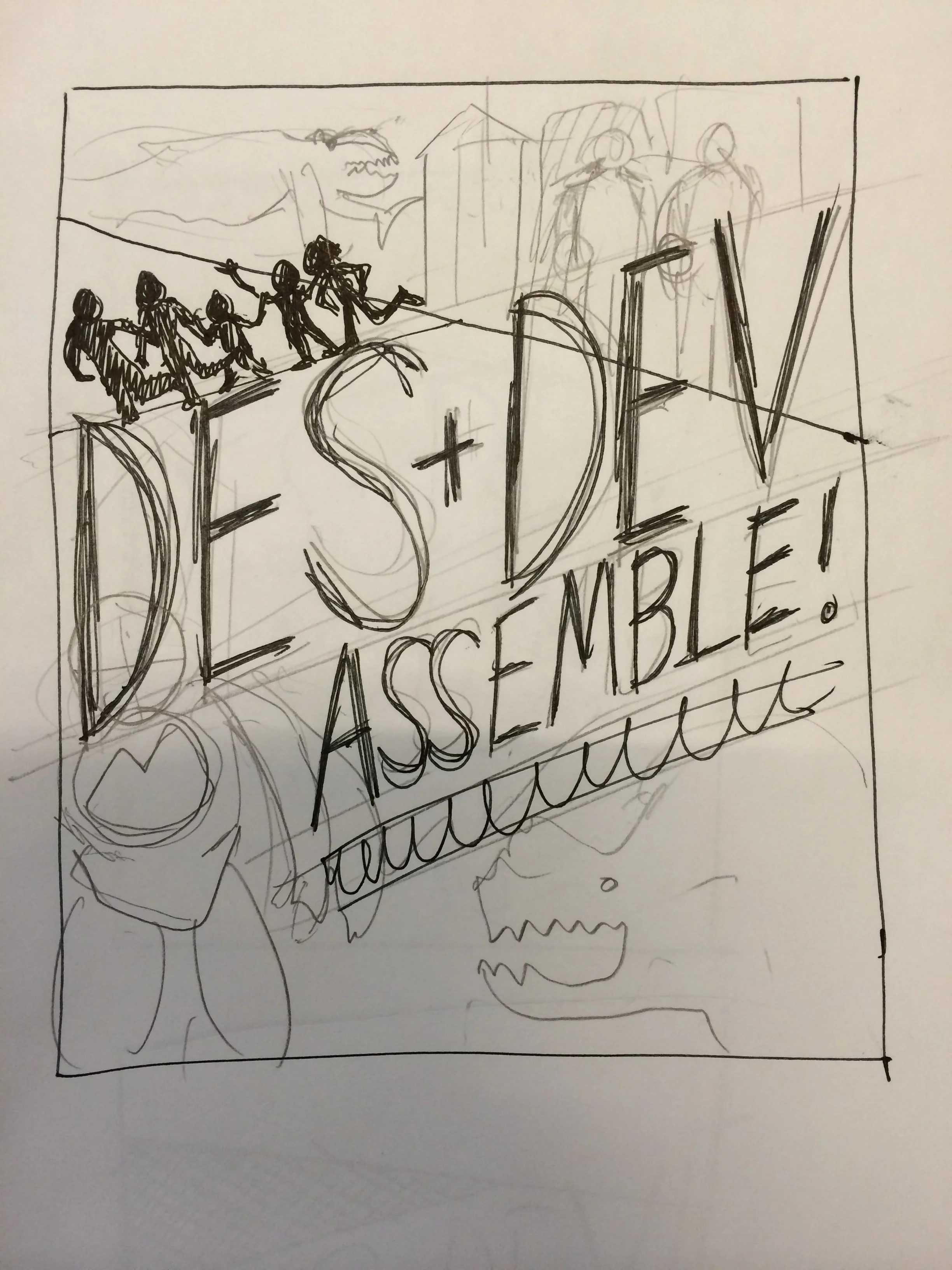 My rough sketch of how we can layout our movie poster-inspired promotional materials.
