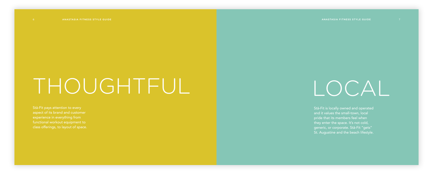 I worked closely with the client to establish the business's brand attributes, which ultimately informed all decisions about color, visual style, and tone. These attributes, along with other brand-related elements were outlined in a brand guide that I designed.