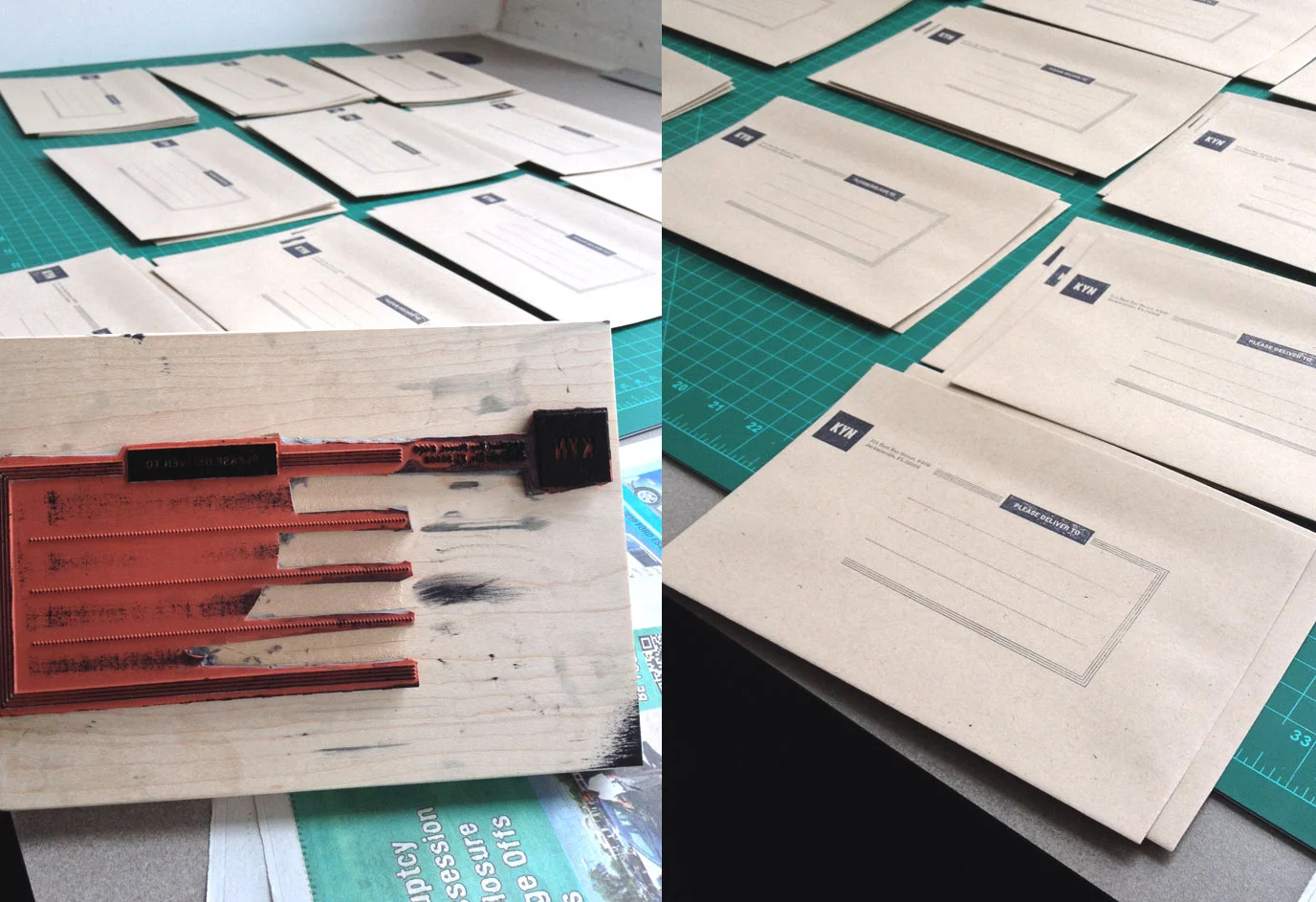 In another attempt to add a more personal tone to the invitations, we rubber-stamped and hand-addressed every envelope.